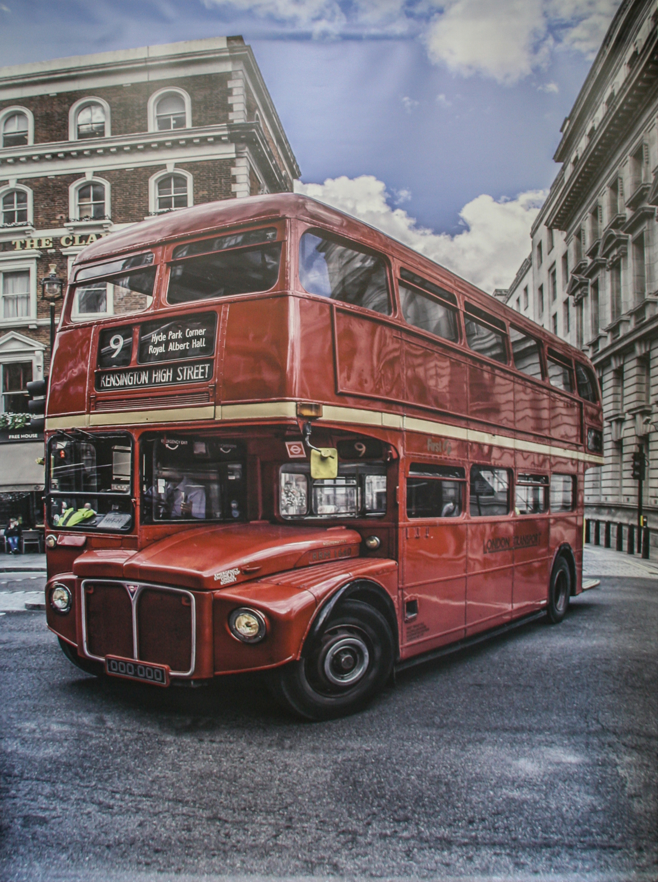 Banner "Englischer Doppel-Decker Bus", 1,5 x 2,5m England-Deko